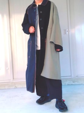 「bukht」｜「アイテム（トレンチコート）」を使った、りゅうさん（メンズ・176cm）の秋コーディネート