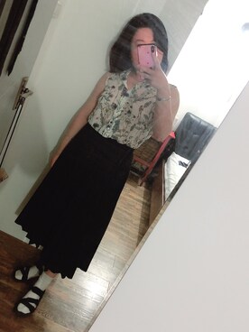「H&M（エイチ・アンド・エム）のアイテム（タンクトップ）」を使った、元小综さん（レディース・155cm）の秋コーディネート