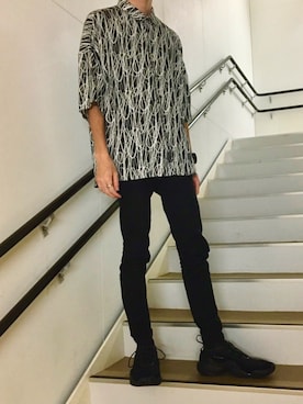 「LAD MUSICIAN（ラッドミュージシャン）のアイテム（チノパンツ）」を使った、Takahiroさん（メンズ・173cm）の秋コーディネート