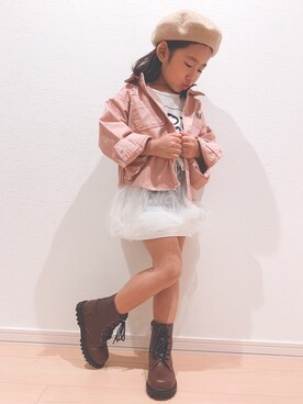 「コーディネート」｜「アイテム（ハンチング/ベレー帽）」を使った、ayane♡さん（キッズ・110cm）の秋コーディネート