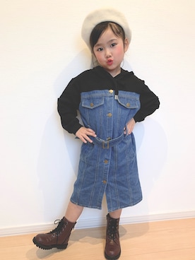 「BdeR（ビーデアール）のアイテム」を使った、ayane♡さん（キッズ・110cm）の冬コーディネート