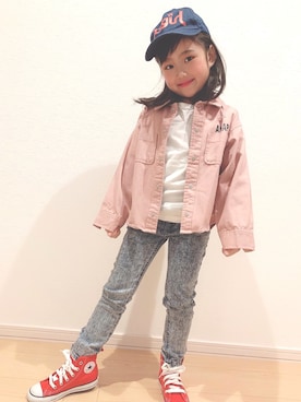 「X-girl（エックスガール）のアイテム」を使った、ayane♡さん（キッズ・110cm）の冬コーディネート