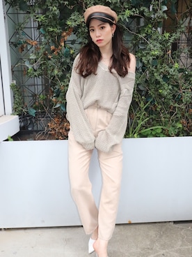 「GYDA（ジェイダ）のアイテム（帽子）」を使った、moeさん（レディース・160cm）の夏コーディネート