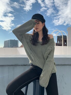 「GYDA（ジェイダ）のアイテム」を使った、moeさん（レディース・160cm）の冬コーディネート