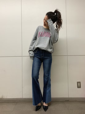 「GYDA（ジェイダ）のアイテム」を使った、moeさん（レディース・160cm）の冬コーディネート