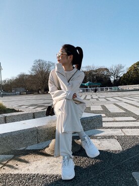 「GYDA（ジェイダ）のアイテム」を使った、moeさん（レディース・160cm）の冬コーディネート