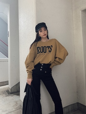 「GYDA（ジェイダ）のアイテム（スウェット）」を使った、moeさん（レディース・160cm）の秋コーディネート