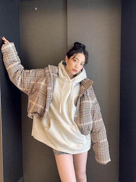 「アイテム（ダウンジャケット/コート、その他）」を使った、moeさん（レディース・160cm）の冬コーディネート