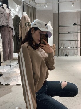 「GYDA（ジェイダ）のアイテム」を使った、moeさん（レディース・160cm）の冬コーディネート