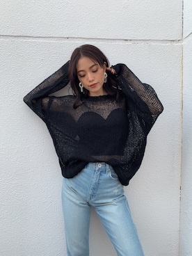 「アイテム（チューブトップ）」を使った、moeさん（レディース・160cm）の冬コーディネート