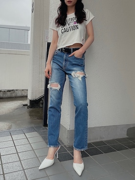 「GYDA（ジェイダ）のアイテム」を使った、moeさん（レディース・160cm）の春コーディネート