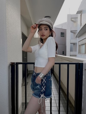 「GYDA（ジェイダ）のアイテム」を使った、moeさん（レディース・160cm）の春コーディネート