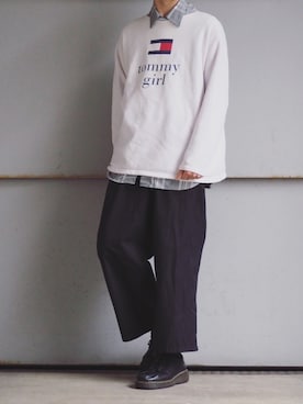 「TOMMY（トミー）のアイテム（スウェット）」を使った、きったさん（メンズ・174cm）の秋コーディネート