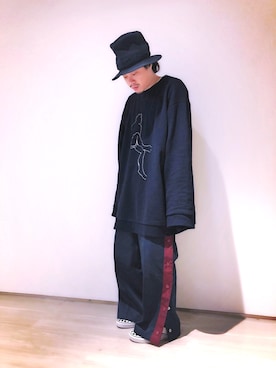 「DRESSEDUNDRESSED（ドレスドアンドレスド）のアイテム（スウェット）」を使った、marukasuさん（メンズ・176cm）の冬コーディネート