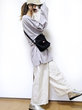 「Janiss（ジャニス）のアイテム（帽子）」を使った、kuuuuraさん（レディース・158cm）の春コーディネート