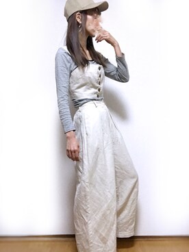 「Janiss（ジャニス）のアイテム（帽子）」を使った、kuuuuraさん（レディース・158cm）の春コーディネート