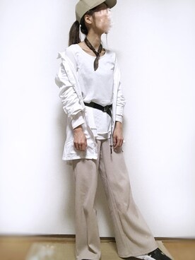 「Janiss（ジャニス）のアイテム（帽子）」を使った、kuuuuraさん（レディース・158cm）の春コーディネート