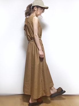 「Janiss（ジャニス）のアイテム（帽子）」を使った、kuuuuraさん（レディース・158cm）の夏コーディネート