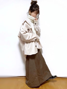 「アイテム（ピアス（両耳用））」を使った、kuuuuraさん（レディース・158cm）の秋コーディネート