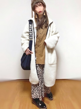 「andme（アンドミー）のアイテム（その他アウター）」を使った、kuuuuraさん（レディース・158cm）の冬コーディネート