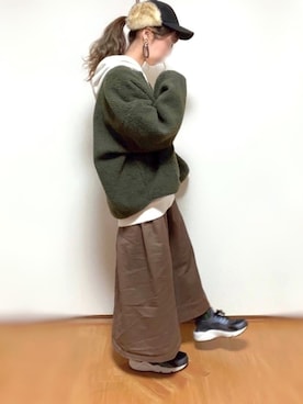 「アイテム（福袋/福箱、パープル系）」を使った、kuuuuraさん（レディース・158cm）の冬コーディネート