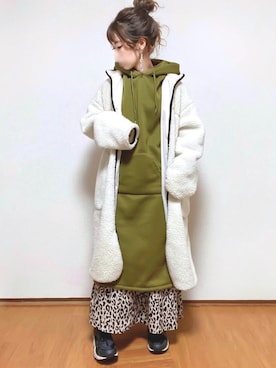 「andme（アンドミー）のアイテム（その他アウター）」を使った、kuuuuraさん（レディース・158cm）の冬コーディネート