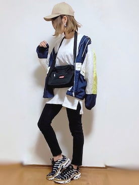 「Janiss（ジャニス）のアイテム（帽子）」を使った、kuuuuraさん（レディース・158cm）の春コーディネート