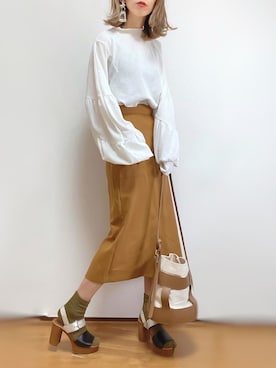 「アイテム（福袋/福箱、グリーン系）」を使った、kuuuuraさん（レディース・158cm）の春コーディネート