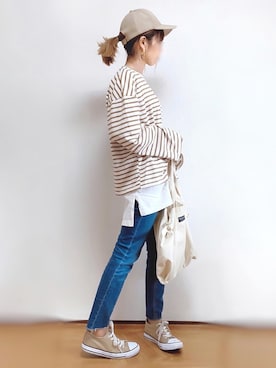 「アイテム（福袋/福箱、グリーン系）」を使った、kuuuuraさん（レディース・158cm）の春コーディネート