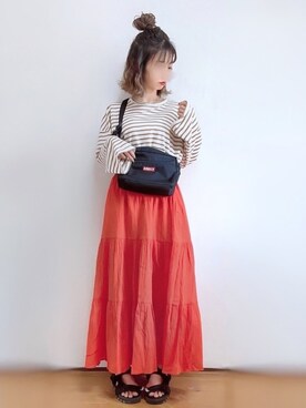 「ティアードスカート」｜「アイテム（福袋/福箱）」を使った、kuuuuraさん（レディース・158cm）の春コーディネート