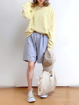 「Janiss（ジャニス）のアイテム（帽子）」を使った、kuuuuraさん（レディース・158cm）の春コーディネート