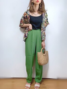 「アロハシャツ」｜kuuuuraさん（レディース・158cm）の夏コーディネート