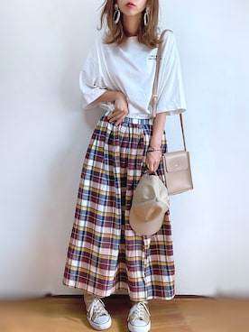 「Janiss（ジャニス）のアイテム（帽子）」を使った、kuuuuraさん（レディース・158cm）の秋コーディネート