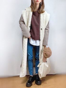 「EMMA  CLOTHES」｜「アイテム（キャップ）」を使った、kuuuuraさん（レディース・158cm）の秋コーディネート