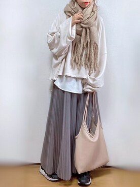 「LAC-VERT（ラック・ヴェール）の【LAC VERT/ラック・ヴェール】PUレザートートバッグ（トートバッグ）」を使った、kuuuuraさん（レディース・158cm）の秋コーディネート