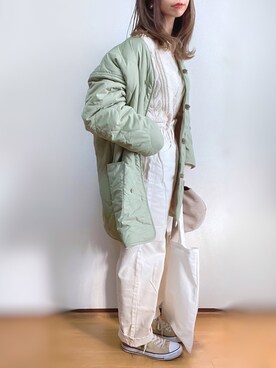 「sakishimatokyo（サキシマトーキョー）のアイテム（ブルゾン）」を使った、kuuuuraさん（レディース・158cm）の冬コーディネート