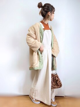 「sakishimatokyo（サキシマトーキョー）のアイテム（ブルゾン）」を使った、kuuuuraさん（レディース・158cm）の冬コーディネート