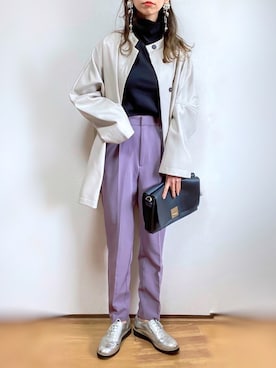 「ノーカラージャケット」｜kuuuuraさん（レディース・158cm）の冬コーディネート