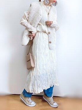 「DHOLIC STYLE（ディーホリックスタイル）のアイテム（ベスト）」を使った、kuuuuraさん（レディース・158cm）の冬コーディネート