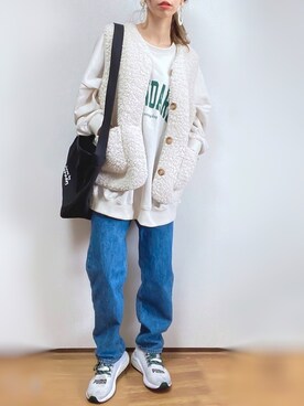 「DHOLIC STYLE（ディーホリックスタイル）のアイテム（ベスト）」を使った、kuuuuraさん（レディース・158cm）の冬コーディネート