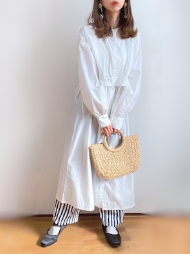 「ap retro（アプレトロ）のアイテム（シャツワンピース）」を使った、kuuuuraさん（レディース・158cm）の春コーディネート