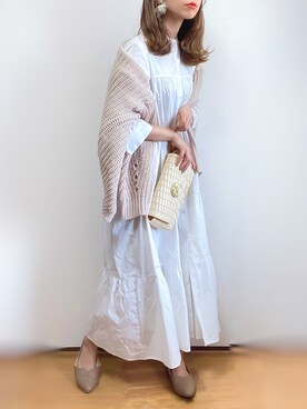「sakishimatokyo（サキシマトーキョー）のアイテム（シャツワンピース）」を使った、kuuuuraさん（レディース・158cm）の春コーディネート