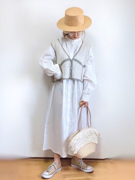 「ap retro（アプレトロ）のアイテム（シャツワンピース）」を使った、kuuuuraさん（レディース・158cm）の春コーディネート
