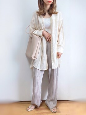 「LAC-VERT（ラック・ヴェール）の【LAC VERT/ラック・ヴェール】PUレザートートバッグ（トートバッグ）」を使った、kuuuuraさん（レディース・158cm）の春コーディネート