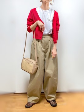 「and R（アンドアール）のアイテム（パンツ）」を使った、kuuuuraさん（レディース・158cm）の春コーディネート