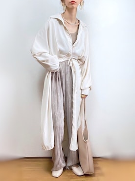 「LAC-VERT（ラック・ヴェール）の【LAC VERT/ラック・ヴェール】PUレザートートバッグ（トートバッグ）」を使った、kuuuuraさん（レディース・158cm）の春コーディネート