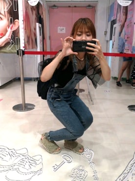 「RVCA（ルーカ）のアイテム（サロペット/オーバーオール）」を使った、cinamon777さん（レディース・153cm）の夏コーディネート