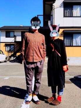 「アイテム（バレエシューズ、ホワイト系）」を使った、kurohayaさん（メンズ・168cm）の秋コーディネート