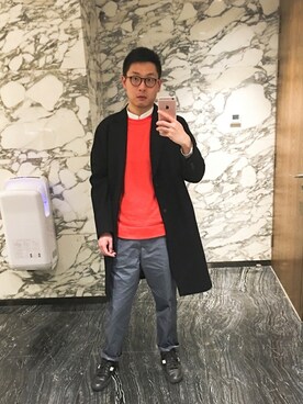 「新年一発目」｜「アイテム（ダッフルコート）」を使った、茶挑kさん（メンズ・175cm）の冬コーディネート