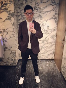 「MARNI（マルニ）のアイテム（テーラードジャケット）」を使った、茶挑kさん（メンズ・175cm）の春コーディネート